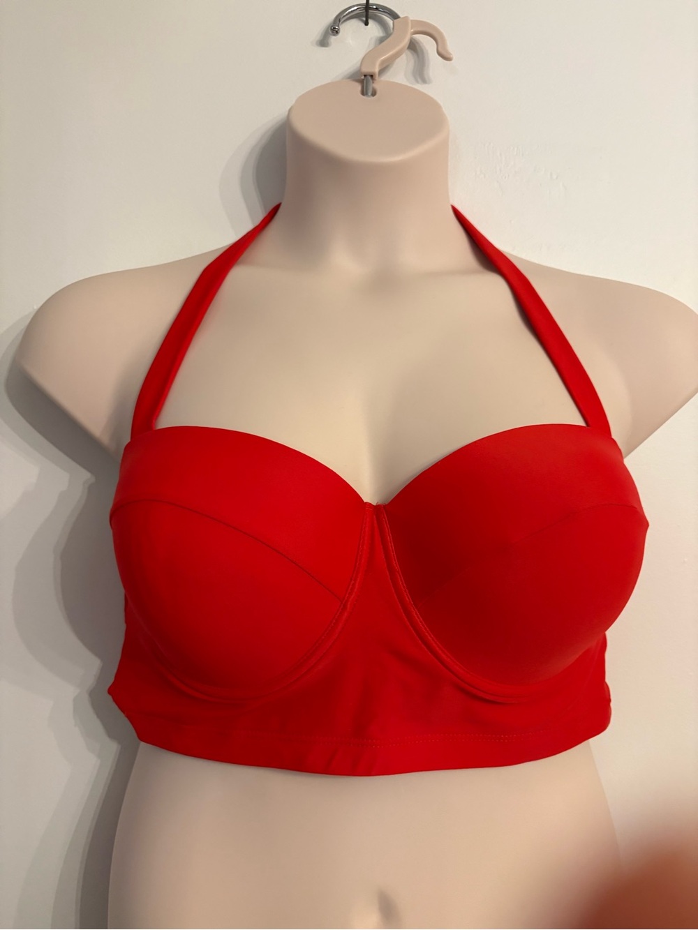 XXXL Red Halter Bustier Swim Top